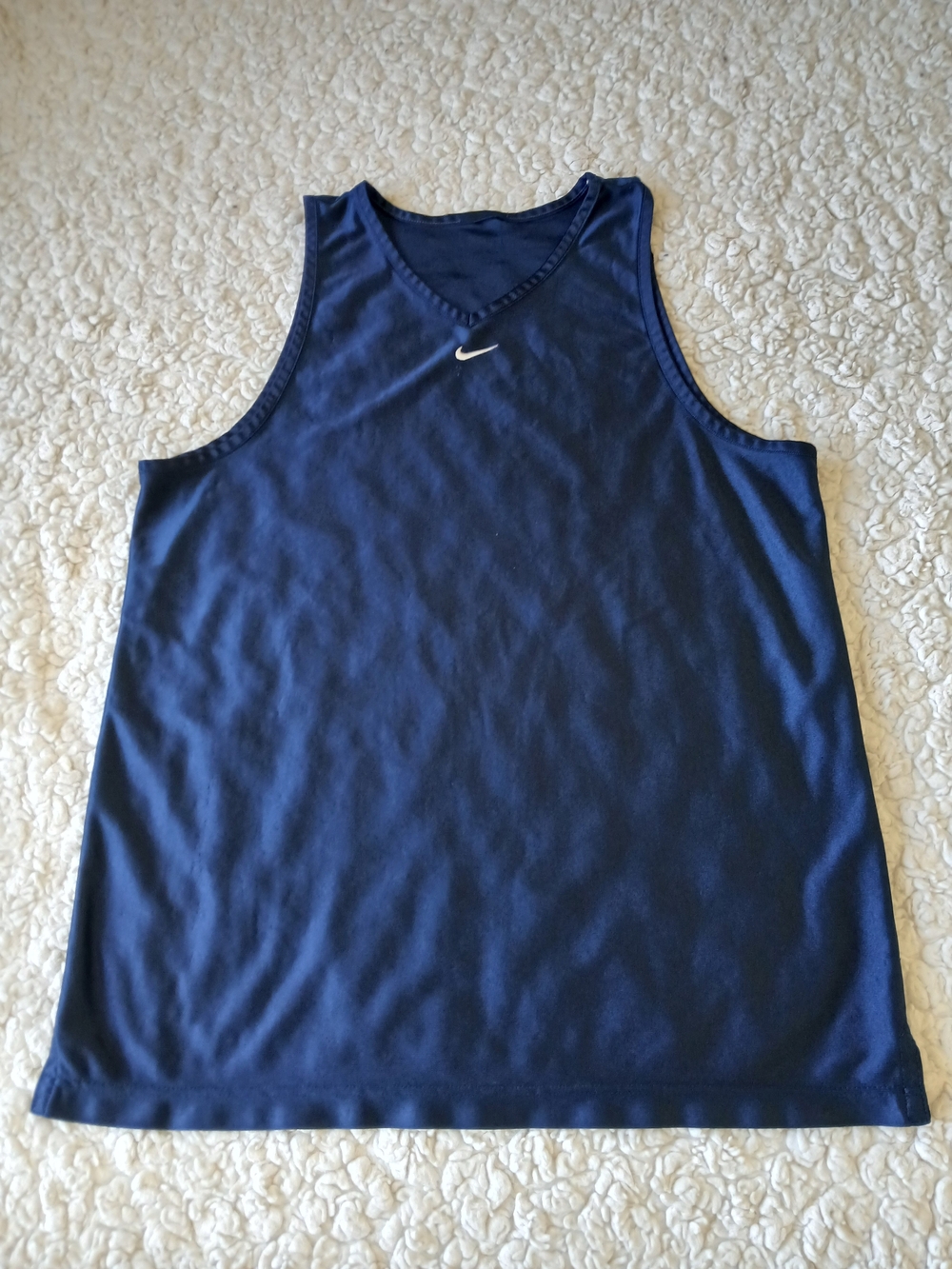 VTG Nike Tank Top Mens Large Blue Basketball Jersey Dazzle Center Swoosh 90s USA